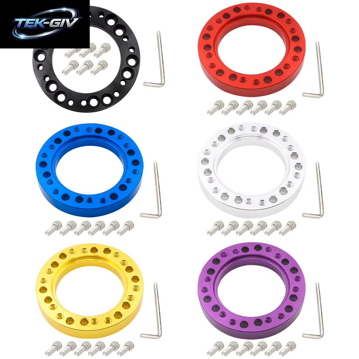Aluminium Auto Lenkradnabe Adapter Spacer Pad Mit 6 Schrauben Fahrzeugteile Räder Zubehör Umwandlung Spacer Rennwagen