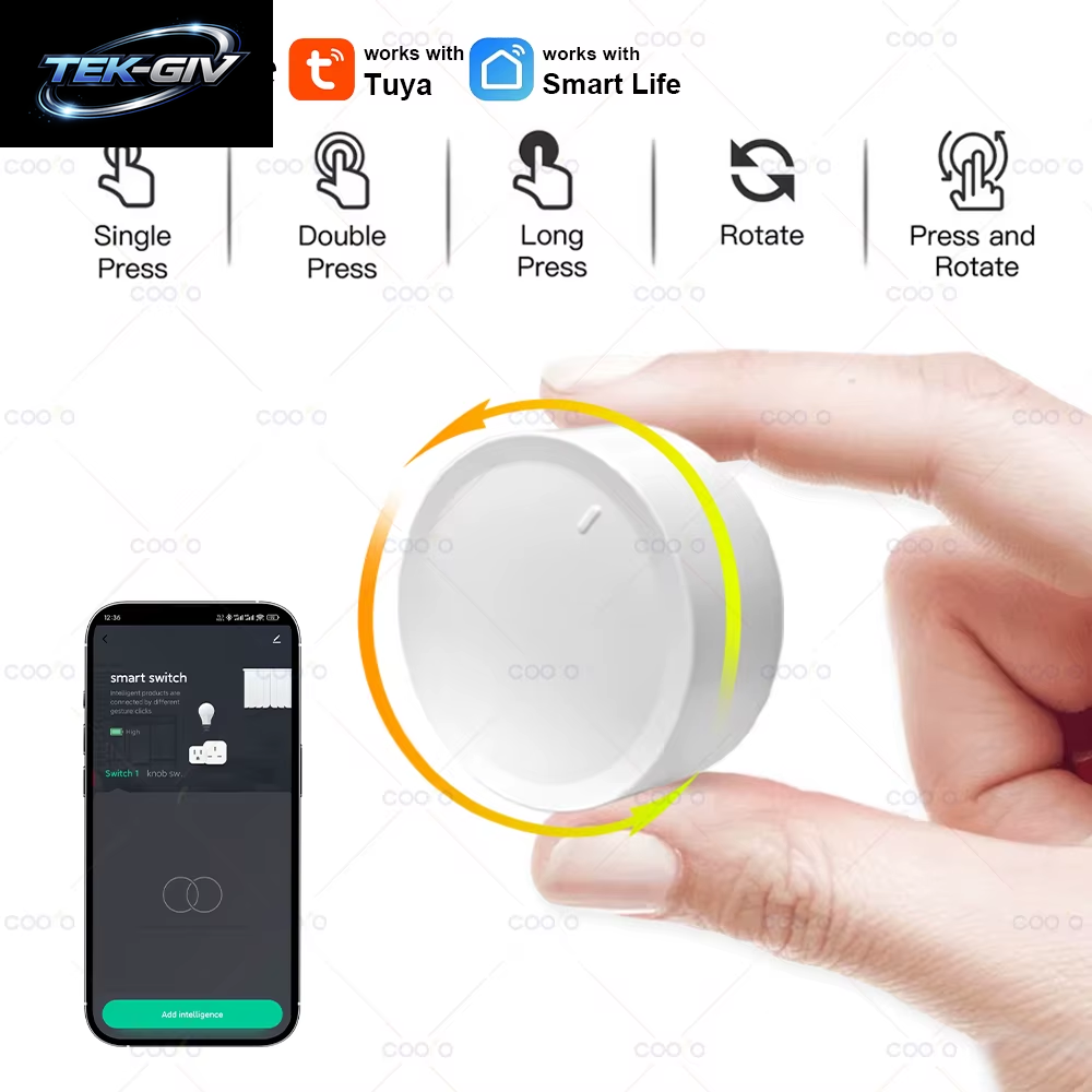 Neue Tuya Zigbee Smart Knob Schalter DIY Drahtlose Szene Taste Drehbare Dimmer Schalter Haushaltsgeräte Automatisierung Verknüpfung Remoter