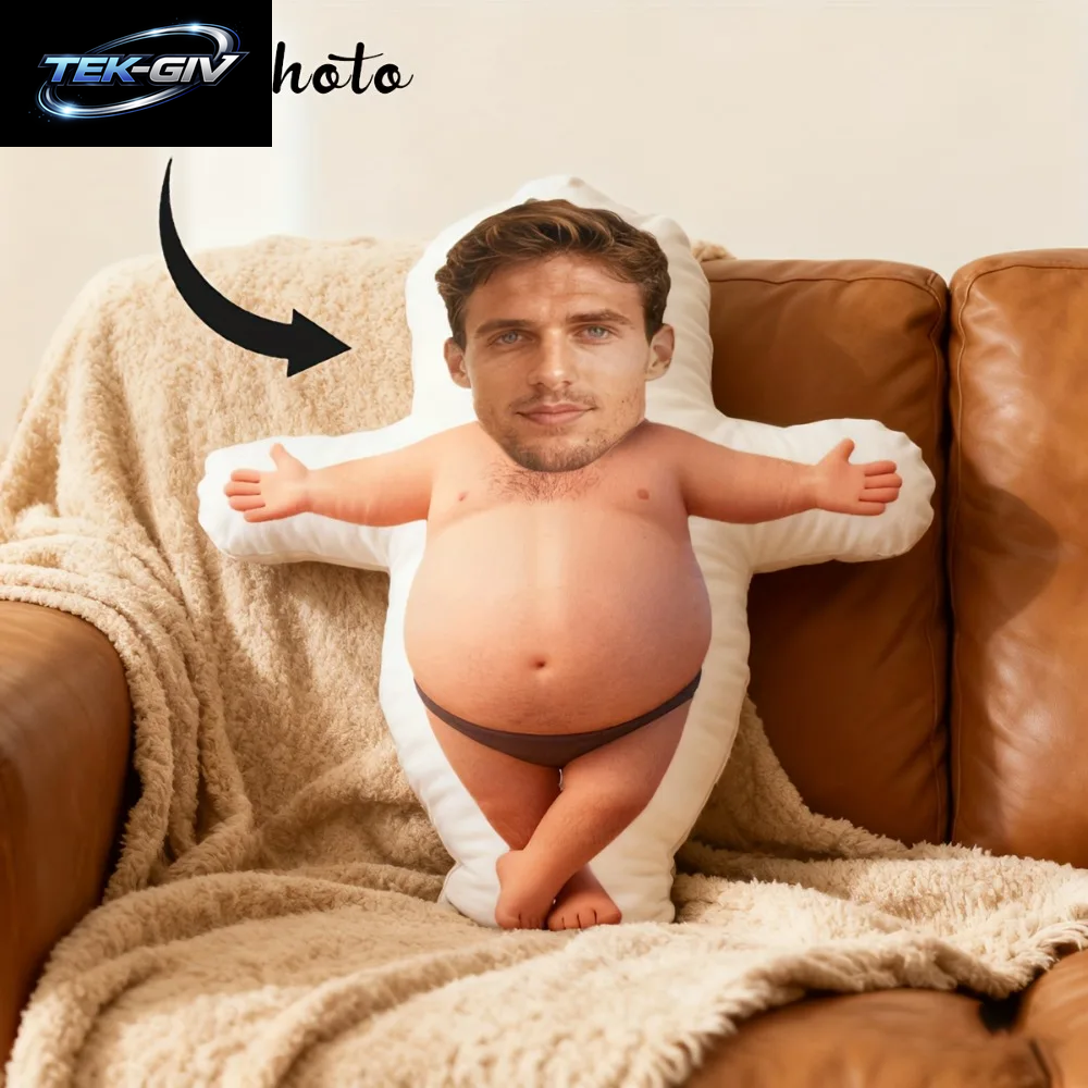 Personalisiertes Fotokissen, Ausgefallenes Bierbauch-Junge-Kissen, Perfektes Feiertagsgeschenk Für Freunde, Familie, Kollegen