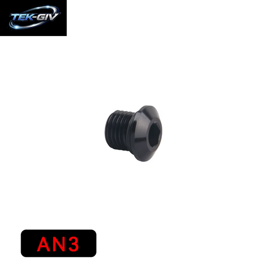 Aluminium AN3 AN4 AN6 AN8 AN10 AN12 AN16 AN20 ORB Sockel Sechskant O-Ring Boss Stecker SCHWARZ