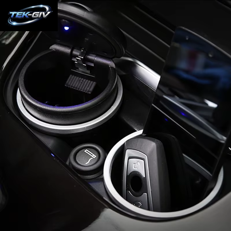 Universal 2 in 1 Car Ashtray Storage Box Holser Brackets Organizer Multifunction Vehicle LED Ashtray Auto Accessories Interior