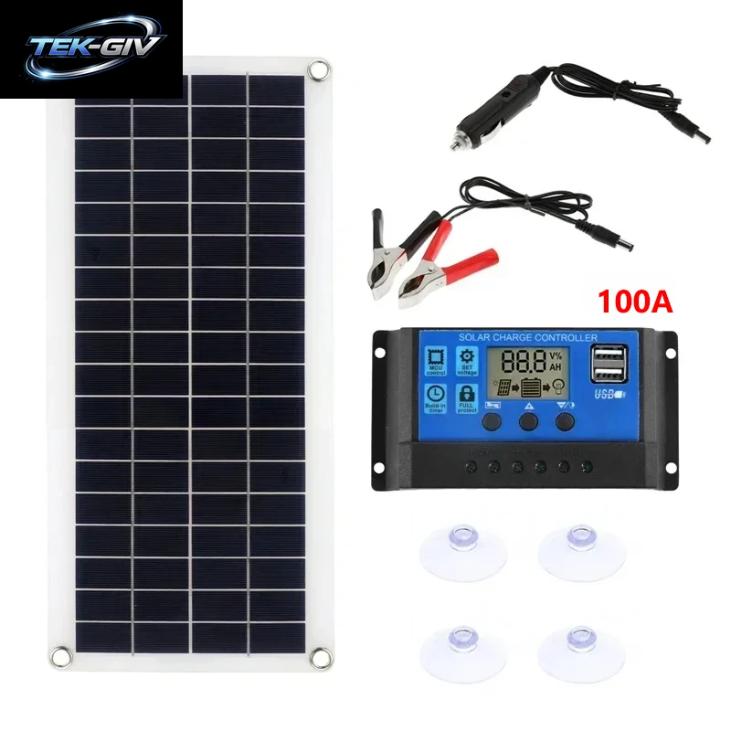 1000W Solarpanel 12V Solarzelle Mit 60A 100A Controller Solarladung Für Telefon RV Auto MP3 PAD Ladegerät Outdoor Batterieversorgung