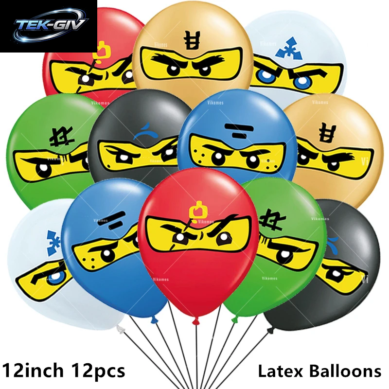 Ninjaed Go Thema Luftballons Geburtstag Party Dekoration Lieferungen Baby Dusche Legoed Latex Ballon Hintergrund Banner Kuchen Topper Jungen