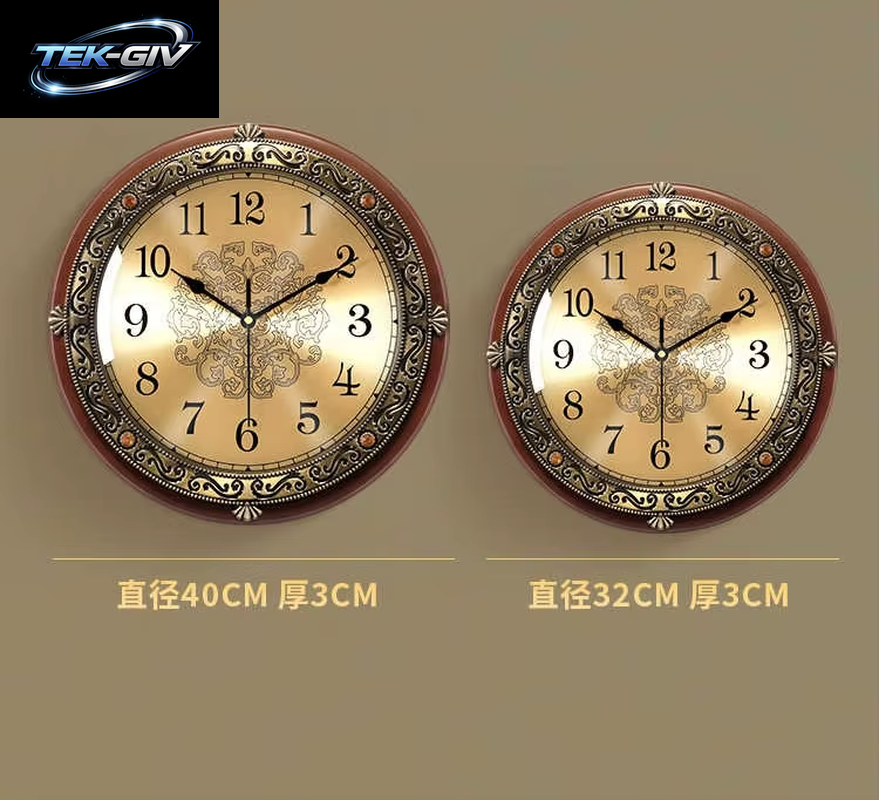 Europäische Retro-Wanduhr Aus Massivem Holz Für Das Wohnzimmer, 2025, Neue Amerikanische Stille Uhr, Wandbehang, Licht, Luxus, Hoher Sinn