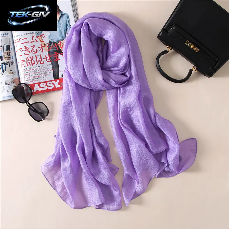 2023 Luxus Marke Frauen Mode Schal Plain Solide Seide Leinen Schals Schals Sommer Dame Bandanas Pashmina Foulard Hijab 180*90 Cm