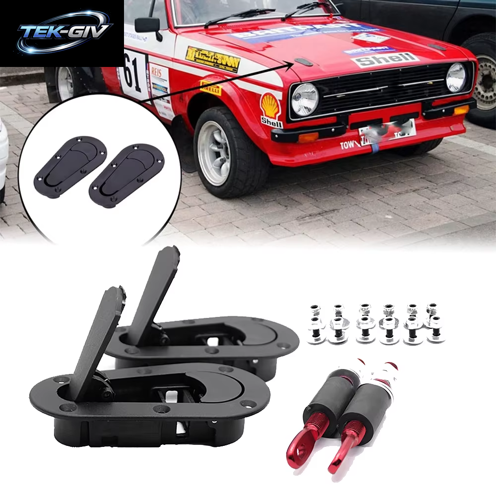 Universal Racing Car Unterputz Schnellspanner Fronthaube Motorhaubenverriegelungsstift Mit / Ohne Schlüsselverriegelungssatz, Schwarz / Carbon