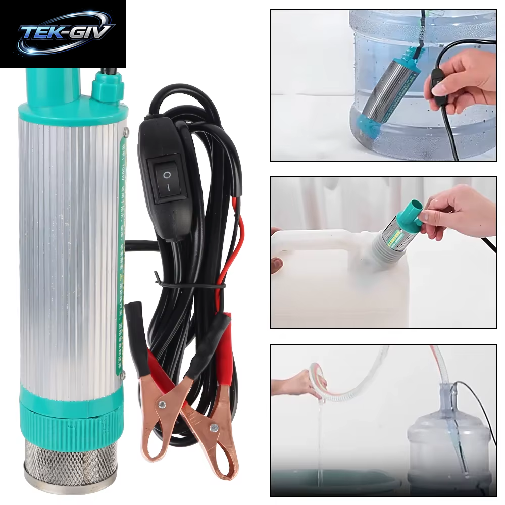 Zum Pumpen Diesel Öl Wasser Tauch Auto Elektrische DC Tanken Pumpe 12V Kraftstoff Transfer 30L/Min Aluminium Legierung Shell Mini