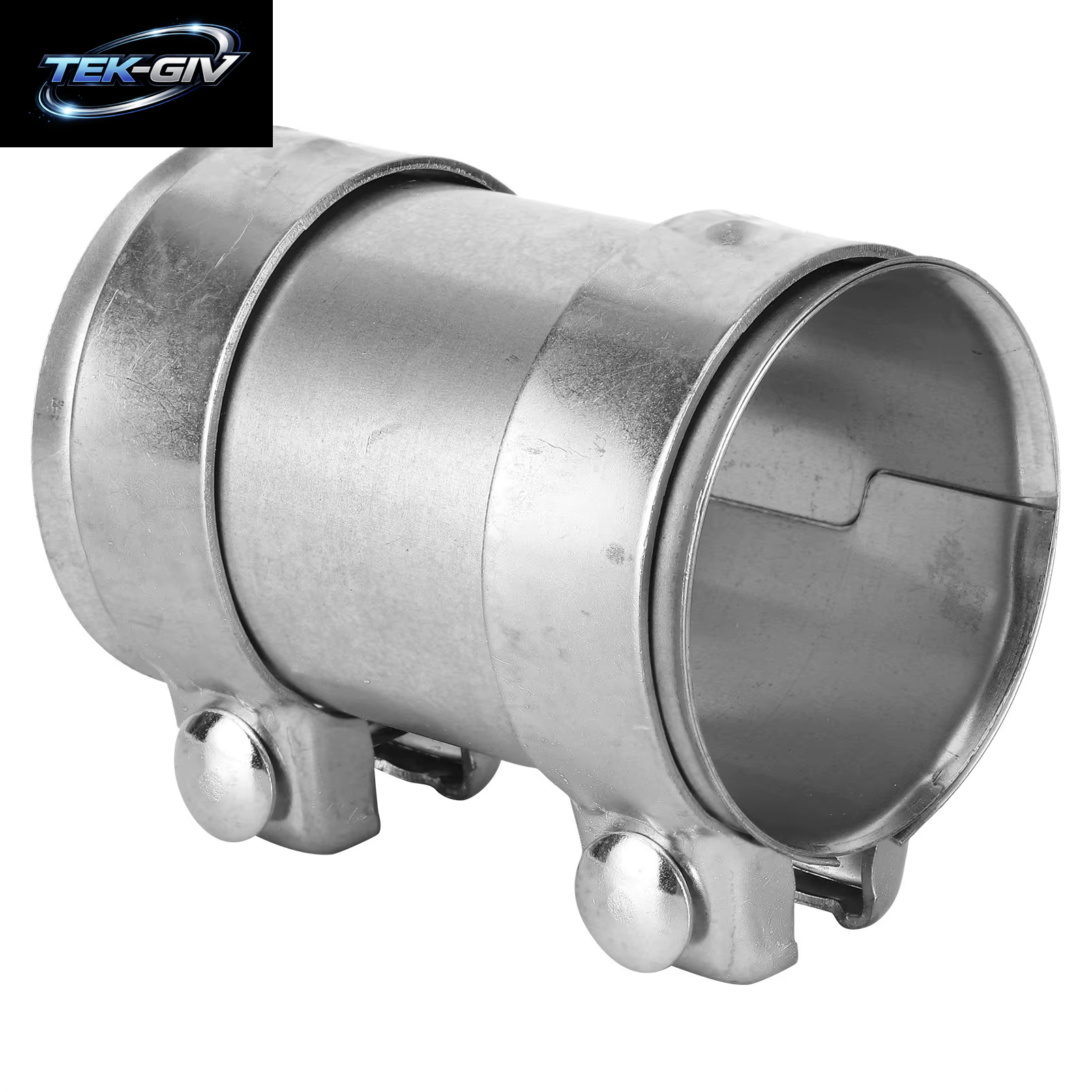 3In 76Mm Auspuffrohr Verbinder Doppel Klemm Verbinder Verzinkte Stahl Hülse Universal Rohr Ersatzteile Auspuff Band Kupplung