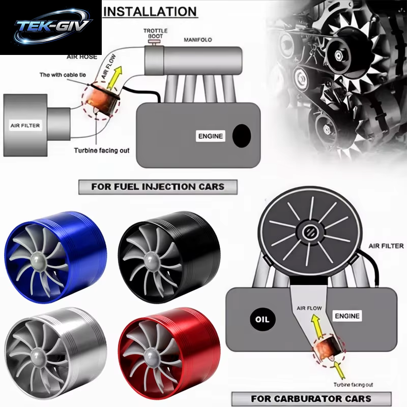 1 Stück Automotive Retrofit Turbolader Einzelrad Natürlich Ansaugender Motorleistungsanslass plus Zubehör Universaltyp