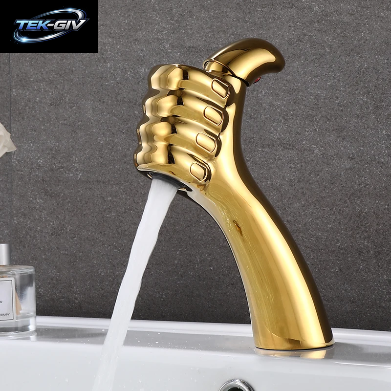 BAKALA Einhand-Waschtischarmatur, Wasserhahn, Massives Messing, Chrom-Gold-Finish, Schwarz, Weiß, Waschbecken-Mischbatterie