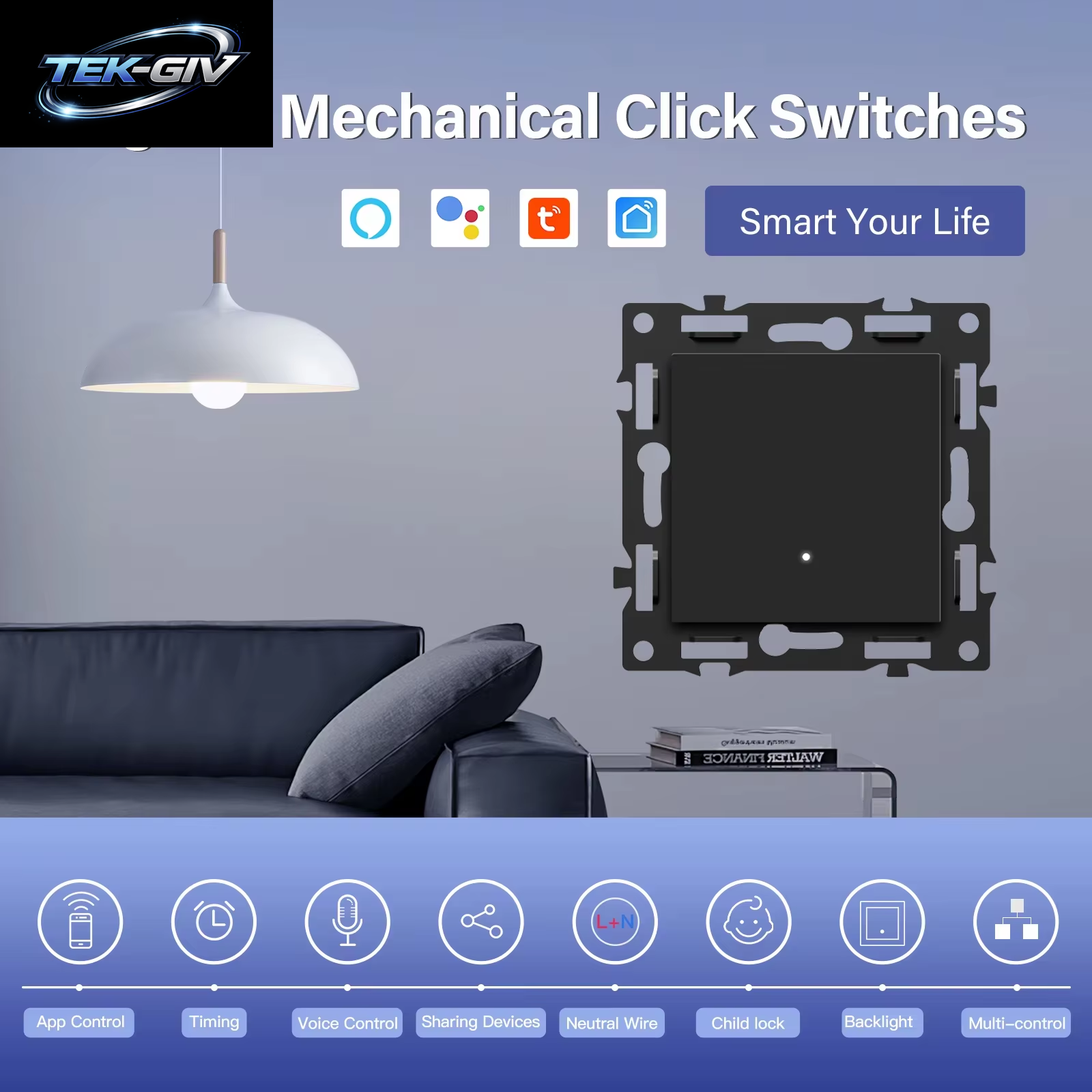 BSEED Zigbee Mechanische Licht/Rollos/Dimmer Tuya Smart Switches EU/FR Steckdose Module Matte Kunststoff Rahmen DIY Teile