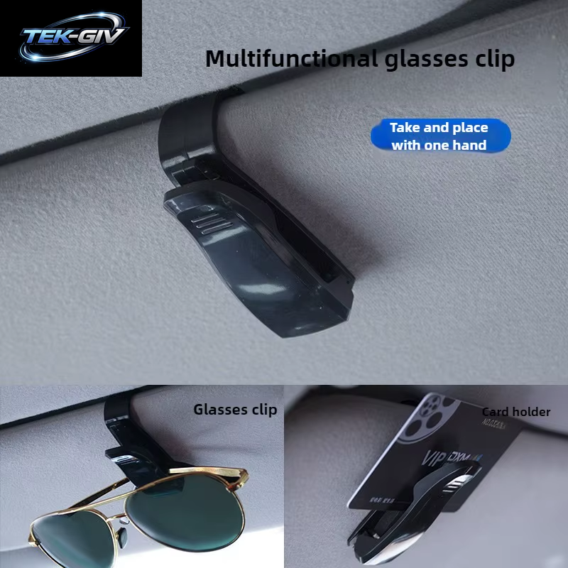 Universal Auto Sonnenblende Gläser Box Sonnenbrille Clip Karte Ticket Halter Stehen Verschluss Stift Fall Brillen Clips Auto Zubehör