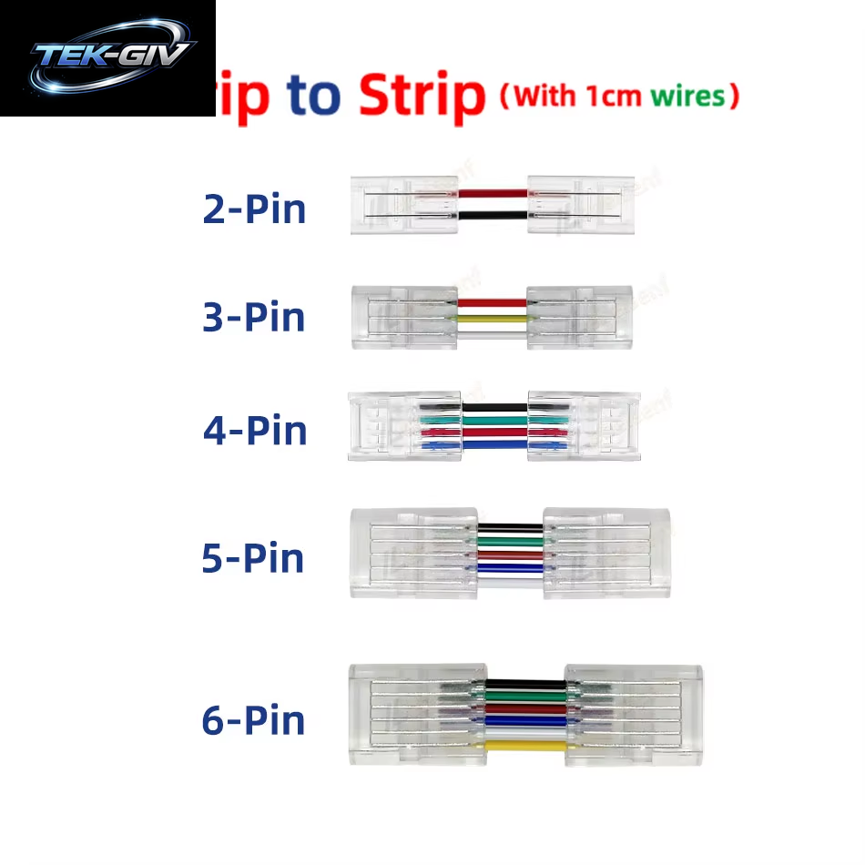 8Mm 10Mm 2Pin 3Pin 4Pin 5Pin 6Pin 12Mm IP20 IP65 LED Streifen Zu Streifen Oder Linie Schnell Anschlüsse Verlängerung Draht Terminal Anschlüsse
