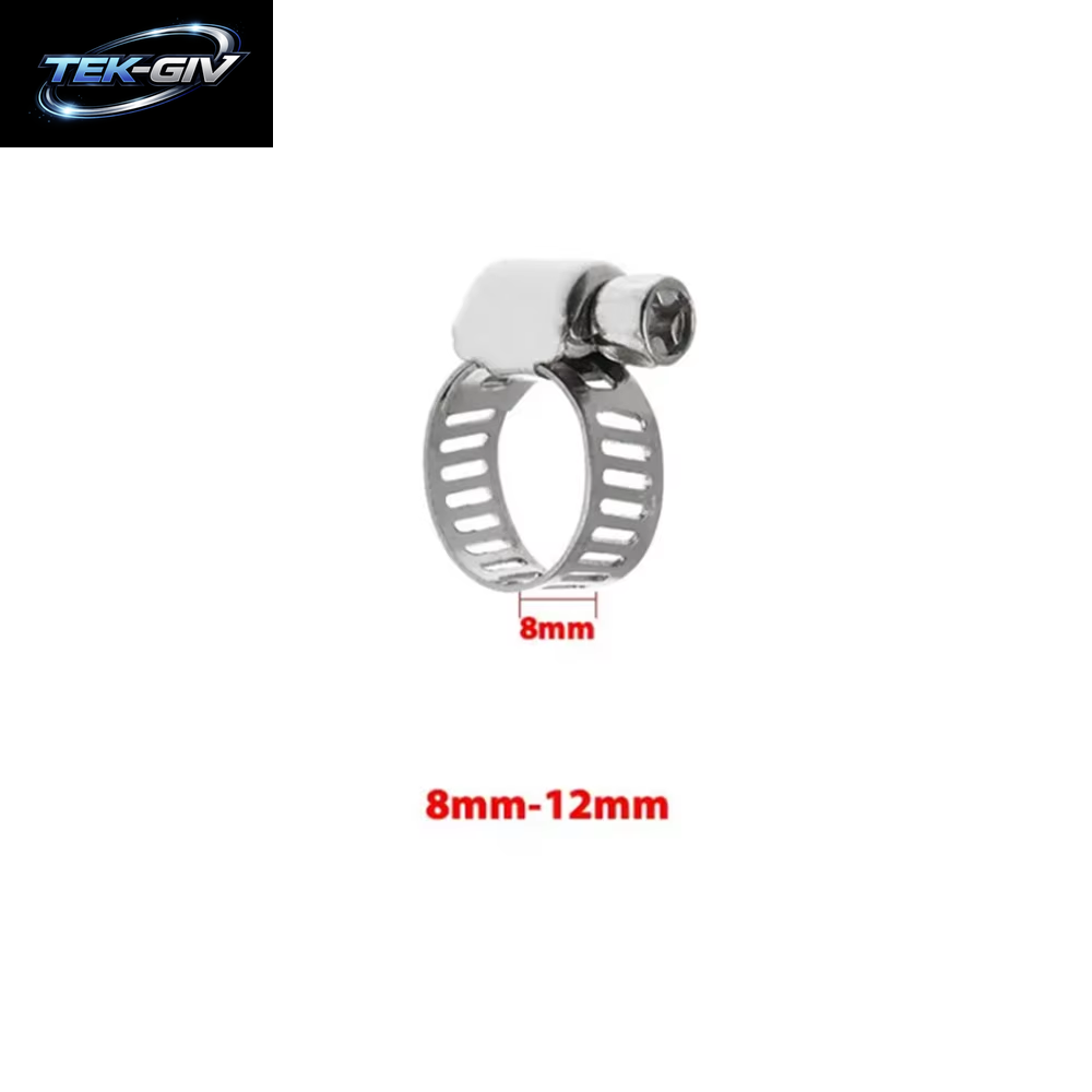 10 Stück Schlauchschellen Rohrschellen Edelstahl Hoop Clamp Schlauch 304 Edelstahl Automotive Rohre Clip Festes Werkzeug 8-25 Mm