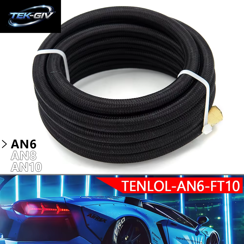 Kostenloser Versand 10/20 Füße 3 M/6 M AN6 AN8 AN10 PTFE Öl Kraftstoff Schlauch NYLON Geflochtene Innenseite PTFE