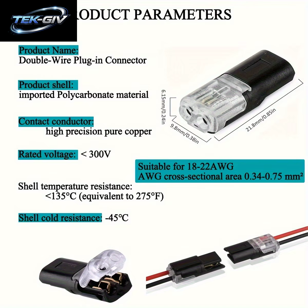 Elektrischer Kabelverbinder Ohne Abisolieren Schnelle Doppelader Kabelverbindung Abnehmbarer Automobil Terminalstecker Universelle Hohe Qualität Langlebig Praktisch Perfekt Für Autos Lkws DIY Projekte Und Elektrische R