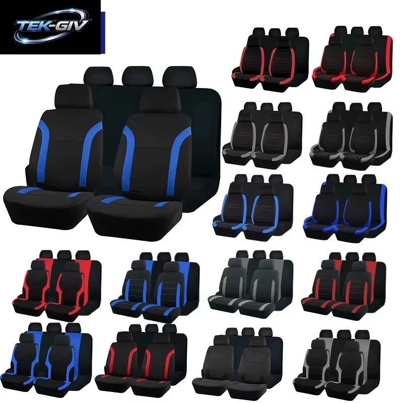 AUTO plus Sport Universal Polyester Auto Sitz Abdeckung Set Fit Meisten Auto Plain Stoff Bicolor Stilvolle Auto Zubehör Seat Protector