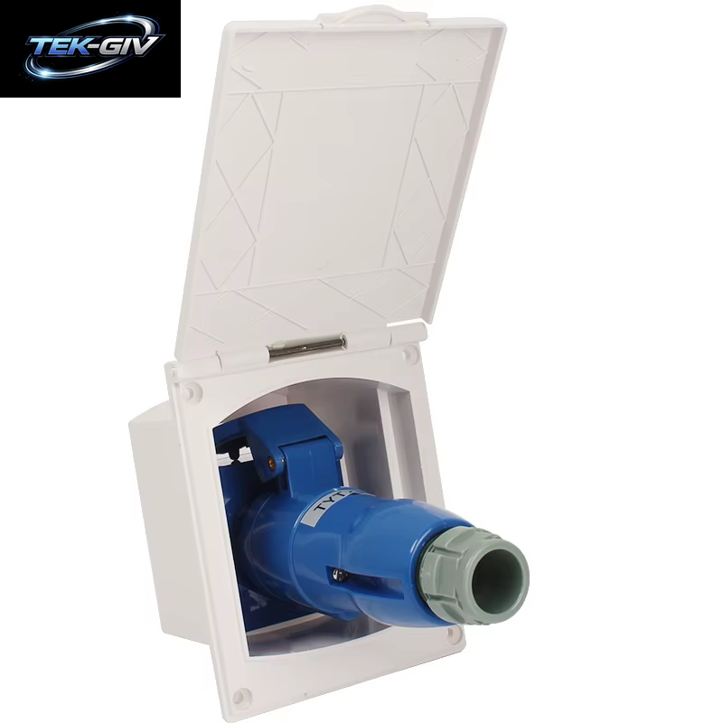 TYTXRV Camper 220V-240V 16A Externe Bündige Haken-Wasserdichte Steckdose Für Wohnwagen-Camper-Zubehör