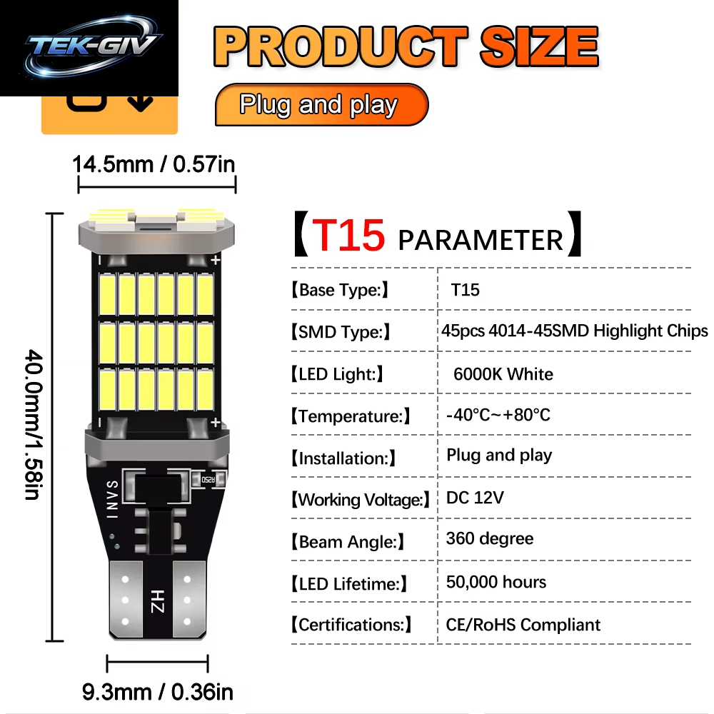 2X LED Reverse Glühbirne Back up Lampe W16W T15 921 Für BMW F12 F13 F06 E65 E66 E67 F01 F02 F03 F04 X3 E83 X3 F25 X5 E70 Z4 E89