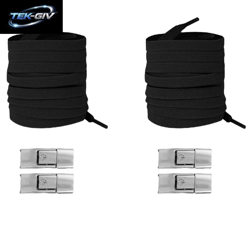 Neu Ohne Krawatten, Elastische Schnürsenkel, Keine Krawatte, Schnürsenkel, Press-Lock-Schnürsenkel, Sneaker, Kinder Und Erwachsene, 8 Mm, Verbreiterte Flache Schnürsenkel Für Schuhe