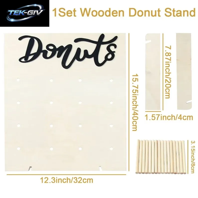 Holz Donut Wandständer Donut Party Dekoration Donut Halter Hochzeit Party Dekor Geburtstag Party Supplies Baby Shower