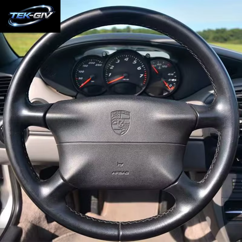 Handgenähter, Rutschfester, Atmungsaktiver Auto-Lenkradbezug Aus Echtem Leder Für Porsche 986 1998–2004 Diy-Autoinnenraum