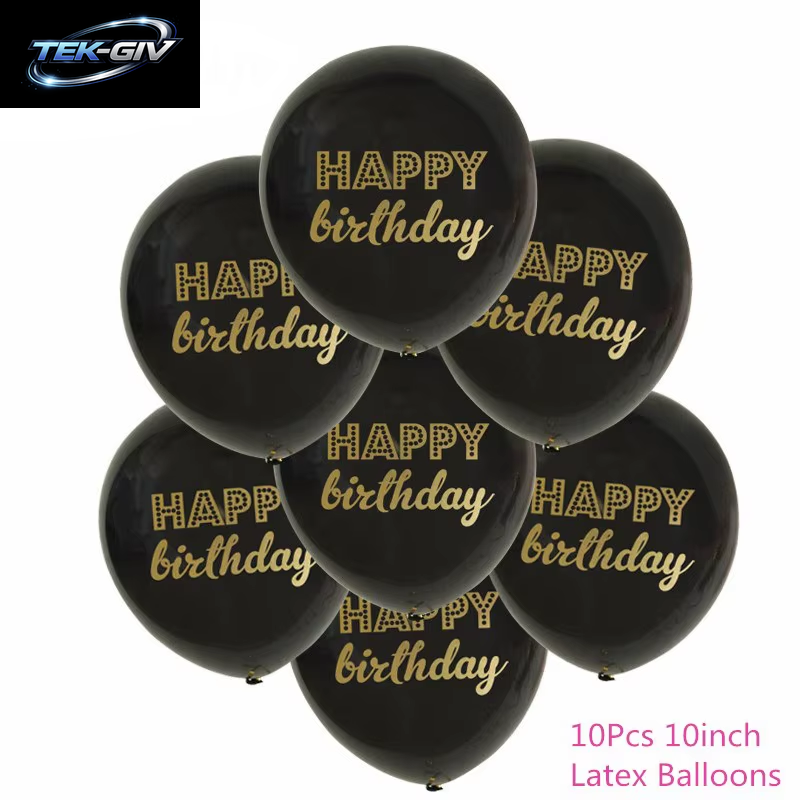 Schwarzgold 30 40 50 60 Jahre Geburtstag Latexballons Erwachsene Männer Frauen Alles Gute Zum Geburtstag Party Dekor Hochzeit 30. Jahrestag Zubehör