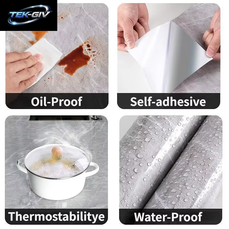 10 M X 80 Cm Marmor Selbstklebende Tapete Wasserdicht Ölbeständig Küchenaufkleber Thermostabilität Dekorative Folie Heimdekoration