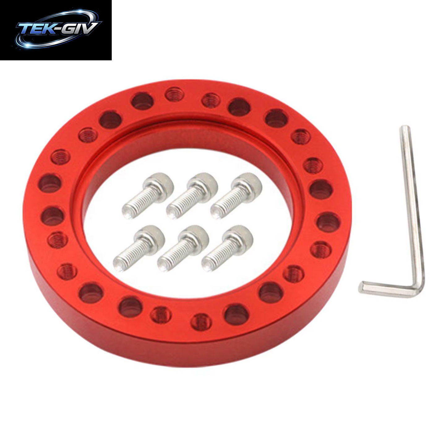 Aluminium Auto Lenkradnabe Adapter Spacer Pad Mit 6 Schrauben Fahrzeugteile Räder Zubehör Umwandlung Spacer Rennwagen