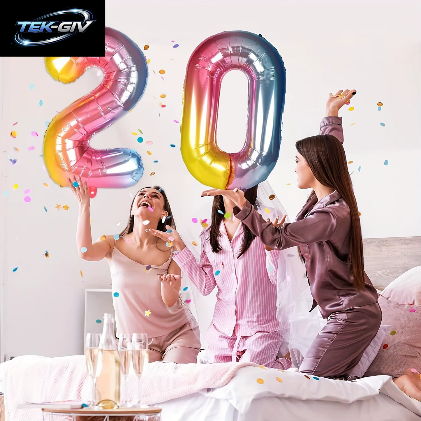 32 Zoll Regenbogen-Farbverlaufs-Zahlen-Folienballon 1-9 Für Kindergeburtstag, Party-Dekoration, Babyparty, Brautparty, Weitere Optionen Verfügbar