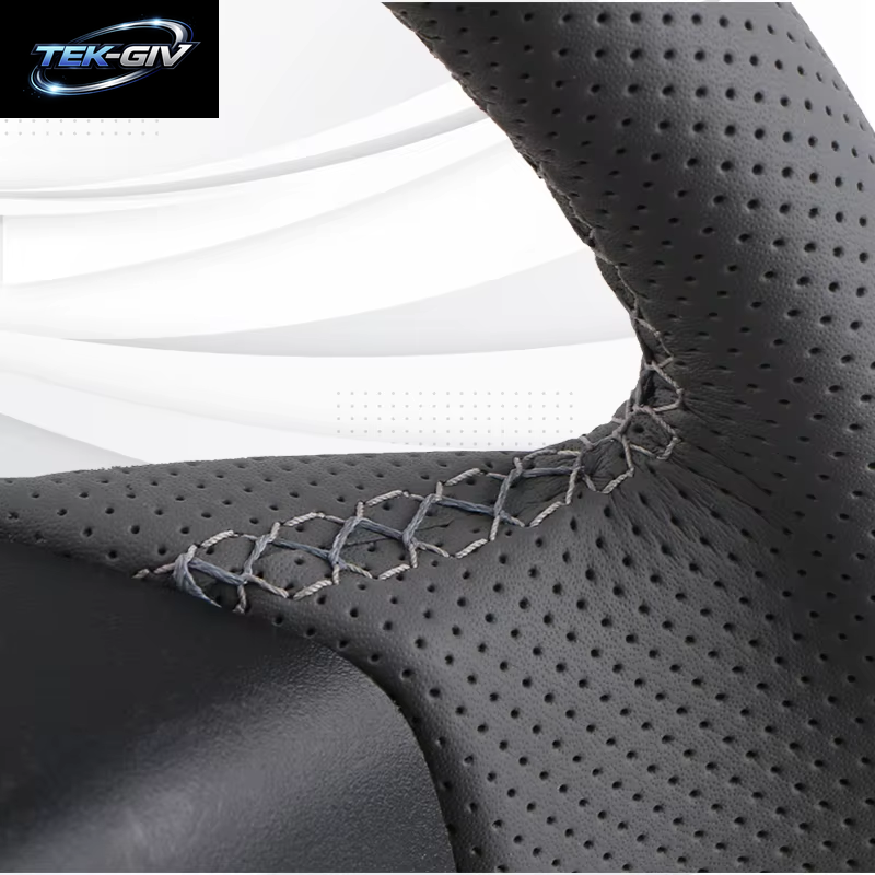 Maßgeschneiderte Auto-Lenkradabdeckung Aus Nappaleder Für Hyundai Genesis 2015 2016, Autozubehör, Schwarz, Verschleißfest