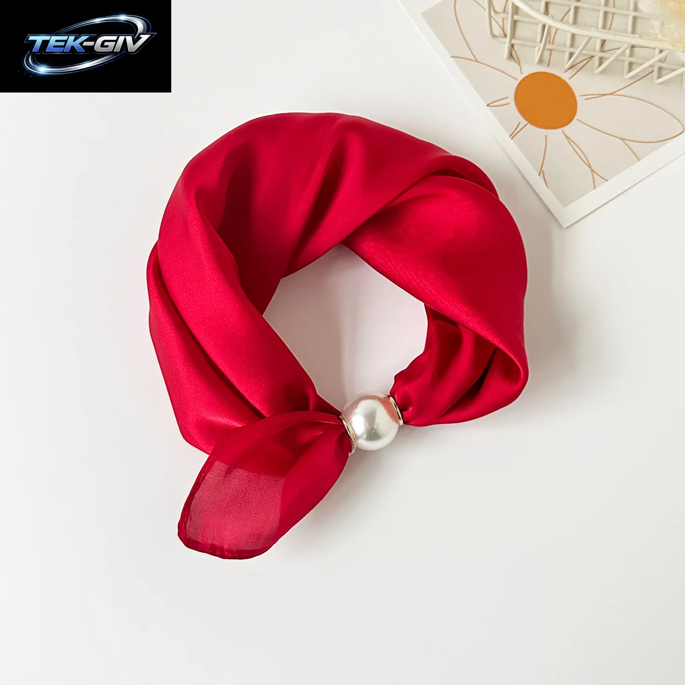 Schal-Kette Aus Seide Mit Magnetischem Anhänger, Dünner Perlen-Halstuch-Verschluss, Haarband, Schleifenband, Foulards Für Damen, Luxusmarken