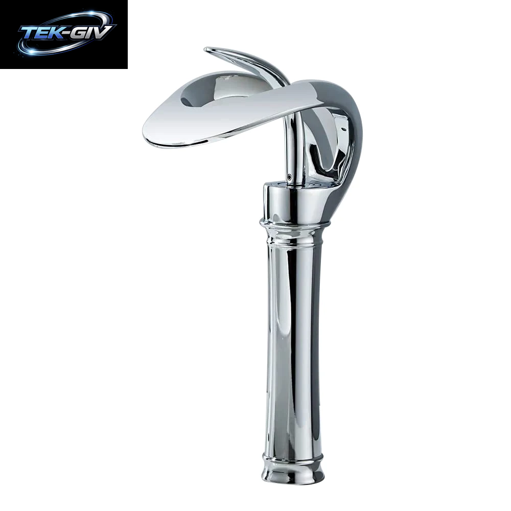 Schwarz Badezimmer Waschbecken Wasserhähne Einhand Wasserfall Wasserhahn Massivem Messing Waschbecken Mischbatterien Kreative Ausgehöhlte Design Wasserhahn