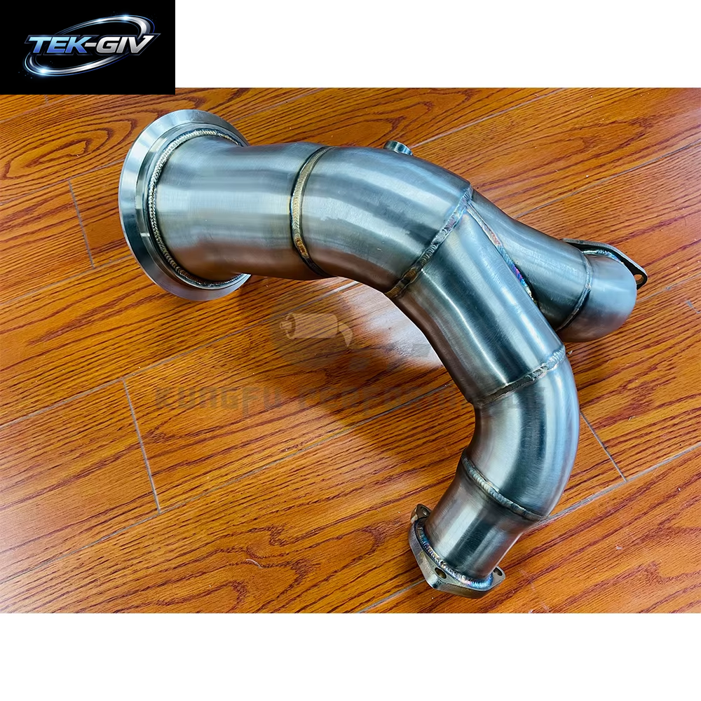 KUNGFU PERFORMANCE SS304 High-Flow Competition Catless S5 Downpipe FÜR AU DI S4 B9 3.0T 2017-2022