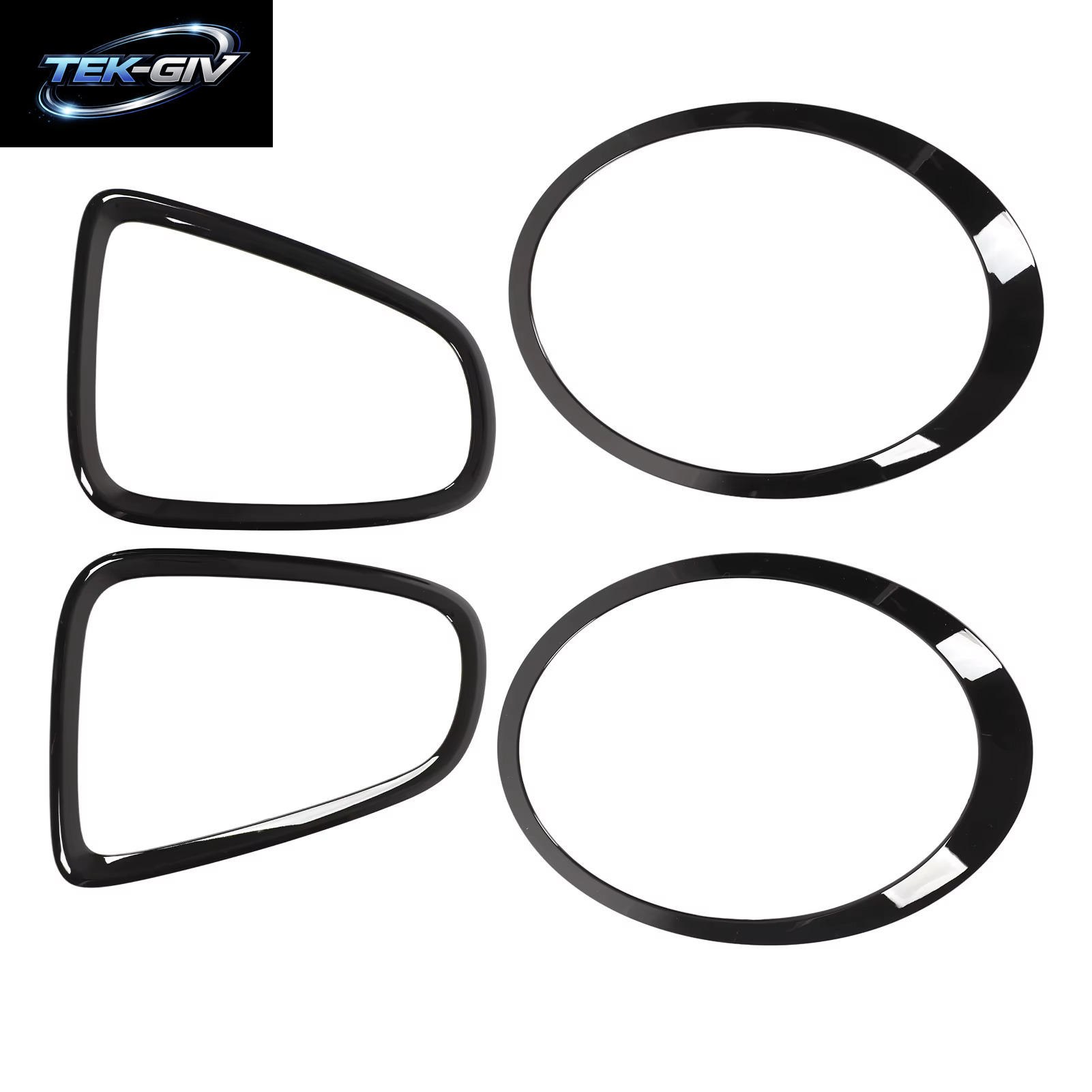 4Pcs Gloss Black Headlight & Taillight Surround Cover Trims for Mini R56 R57 R58 R59 Cooper S & JCW 2007-2015