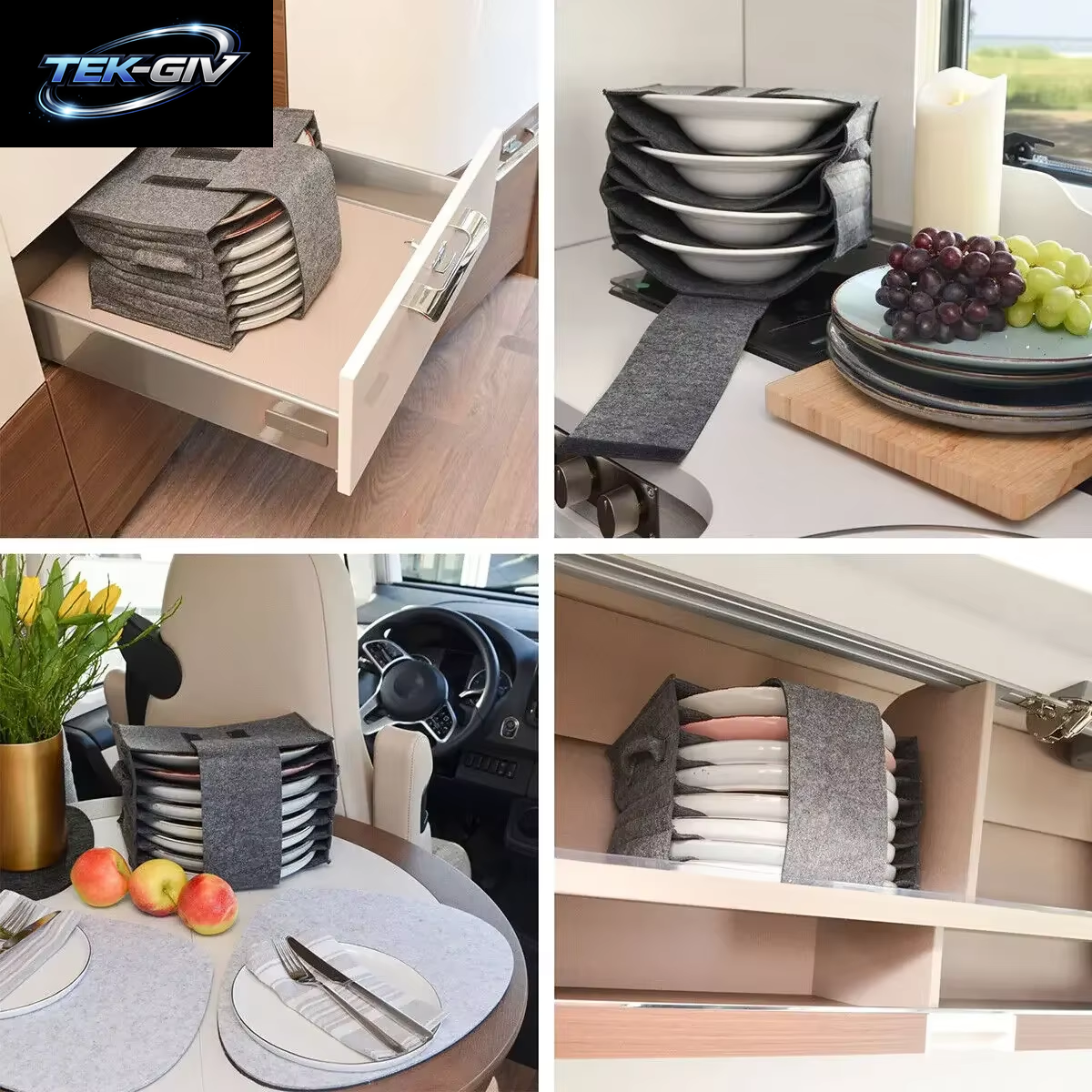 Caravan Platte Halter Geschirr Lagerung Tasche Für Wohnmobil Campervan Boot Schrank Innen Zubehör RV Geschirr Racks Teile