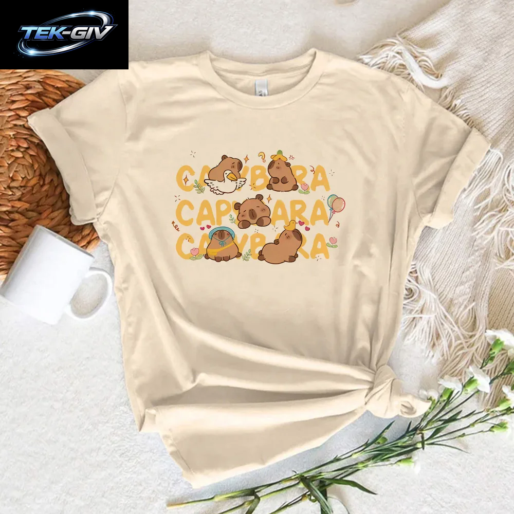 Lustige Capybara T-Shirts Männer Frauen Sommer Niedlichen Tier T Shirt Kurzarm Grafik T Shirts Streetwear Frauen Kleidung