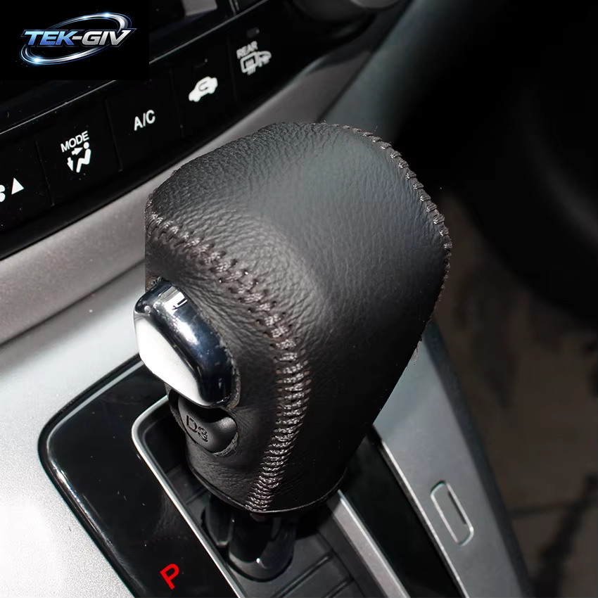 Schwarze, Weiche, Handgenähte Auto-Schaltknaufabdeckungen Aus Echtem Leder Für Honda CRV CR-V 2012 2013 2014, Automatik