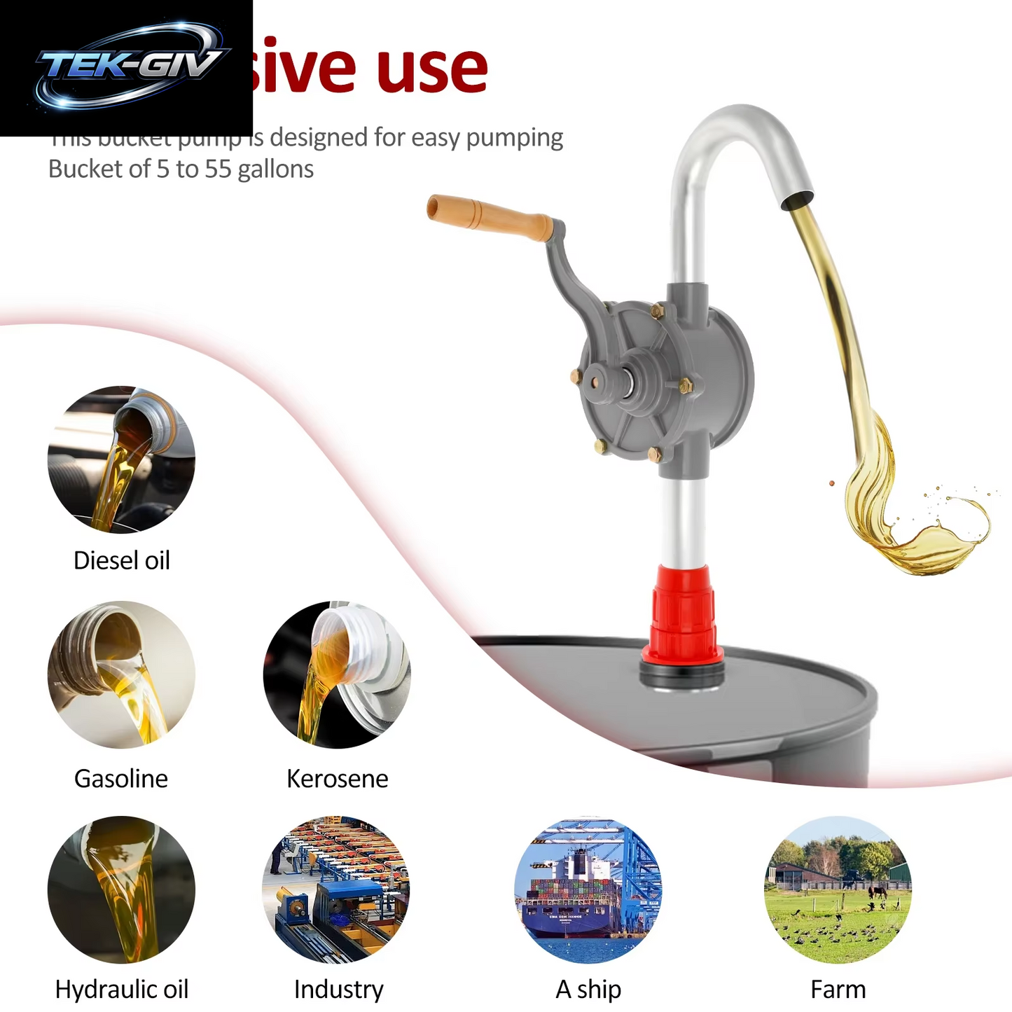 Handpumpe, Kurbelpumpe, Öl, Diesel-Fasspumpe, 55 Gallonen, Verstellbare Trommelpumpe, Outdoor, Auto, Transfer, Saugpumpen, Benzinöl