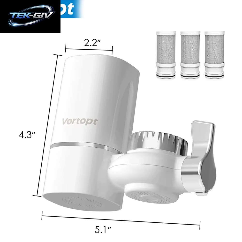 Vortopt Wasserhahn-Wasserfilter NSF International Certified, Ein Satz Mit 5 Filterkartuschen Zur Reinigung Von 400 Gallonen Wasser
