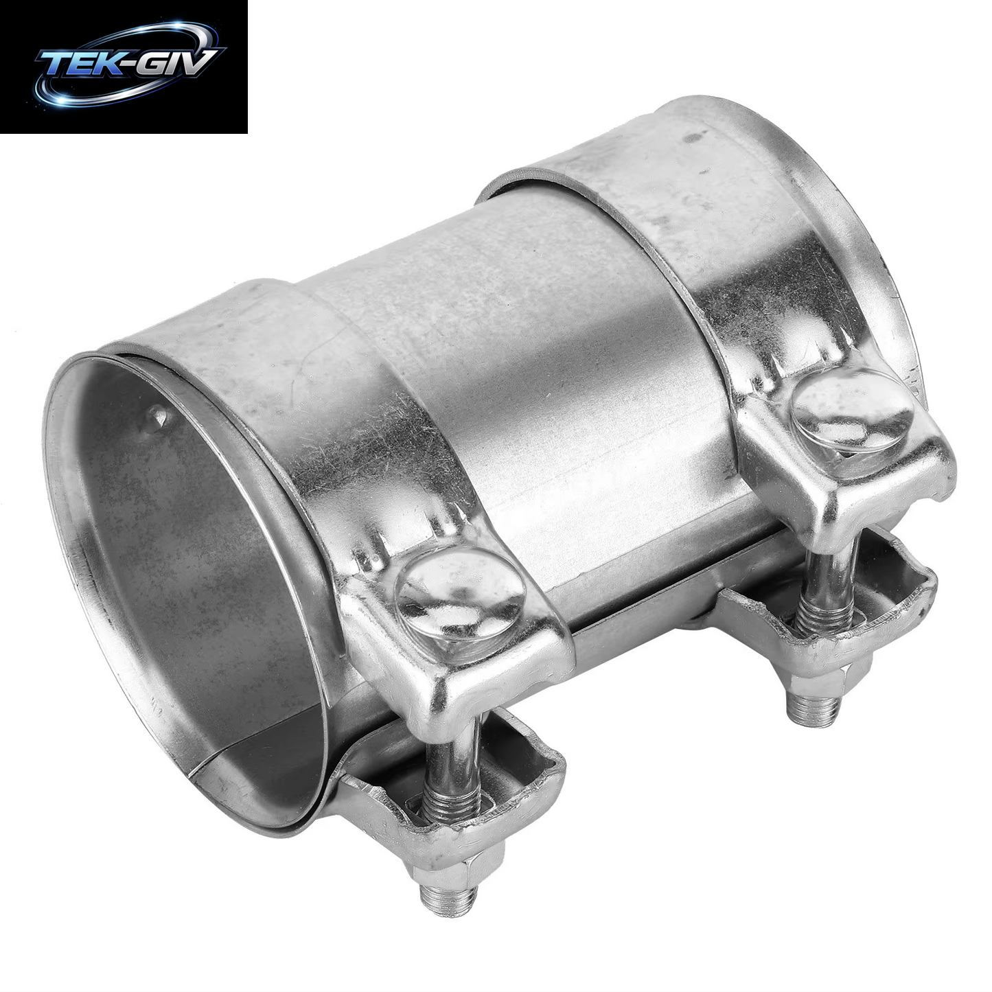 3In 76Mm Auspuffrohr Verbinder Doppel Klemm Verbinder Verzinkte Stahl Hülse Universal Rohr Ersatzteile Auspuff Band Kupplung