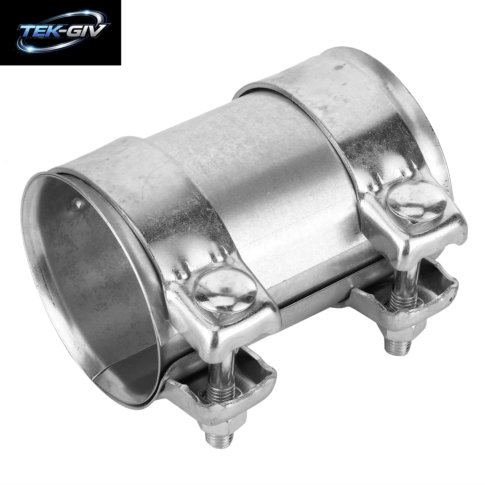 3In 76Mm Auspuffrohr Verbinder Doppel Klemm Verbinder Verzinkte Stahl Hülse Universal Rohr Ersatzteile Auspuff Band Kupplung