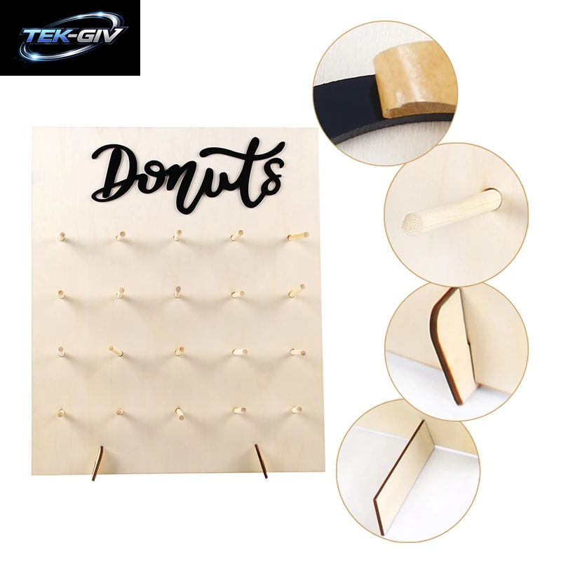Holz Donut Wandständer Donut Party Dekoration Donut Halter Hochzeit Party Dekor Geburtstag Party Supplies Baby Shower
