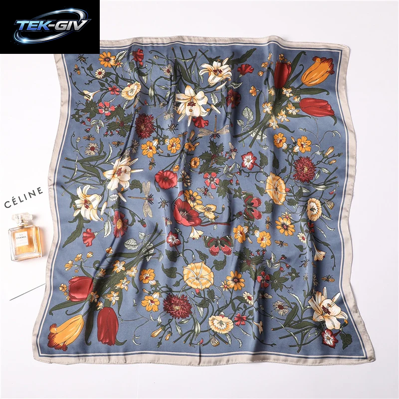 Luxus Neue Gedruckt Schals Frauen Seidenschal Frühling Und Sommer Blumen Dekorationen Kleine Krawatten Haarbänder Taschen Großhandel