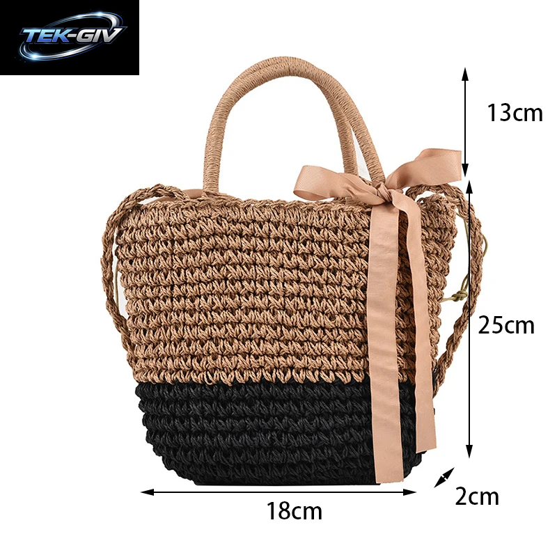 Yogodlns Sommer Stroh Tasche Für Frauen Mode Halbkreis Umhängetaschen Rattan Handgemachte Messenger Handtasche Reise Strand Taschen Tote