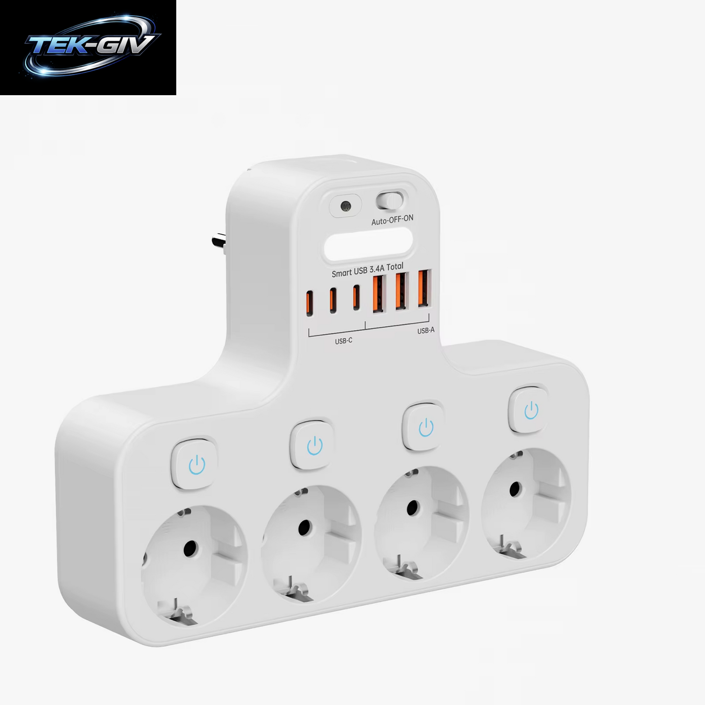 4000 W Eu-Stecker Steckdosenleiste Multifunktionssteckdose Intelligentes Nachtlicht Unabhängiger Schalter Europäische Standardsteckdose Mit Usb-C-Anschlüssen