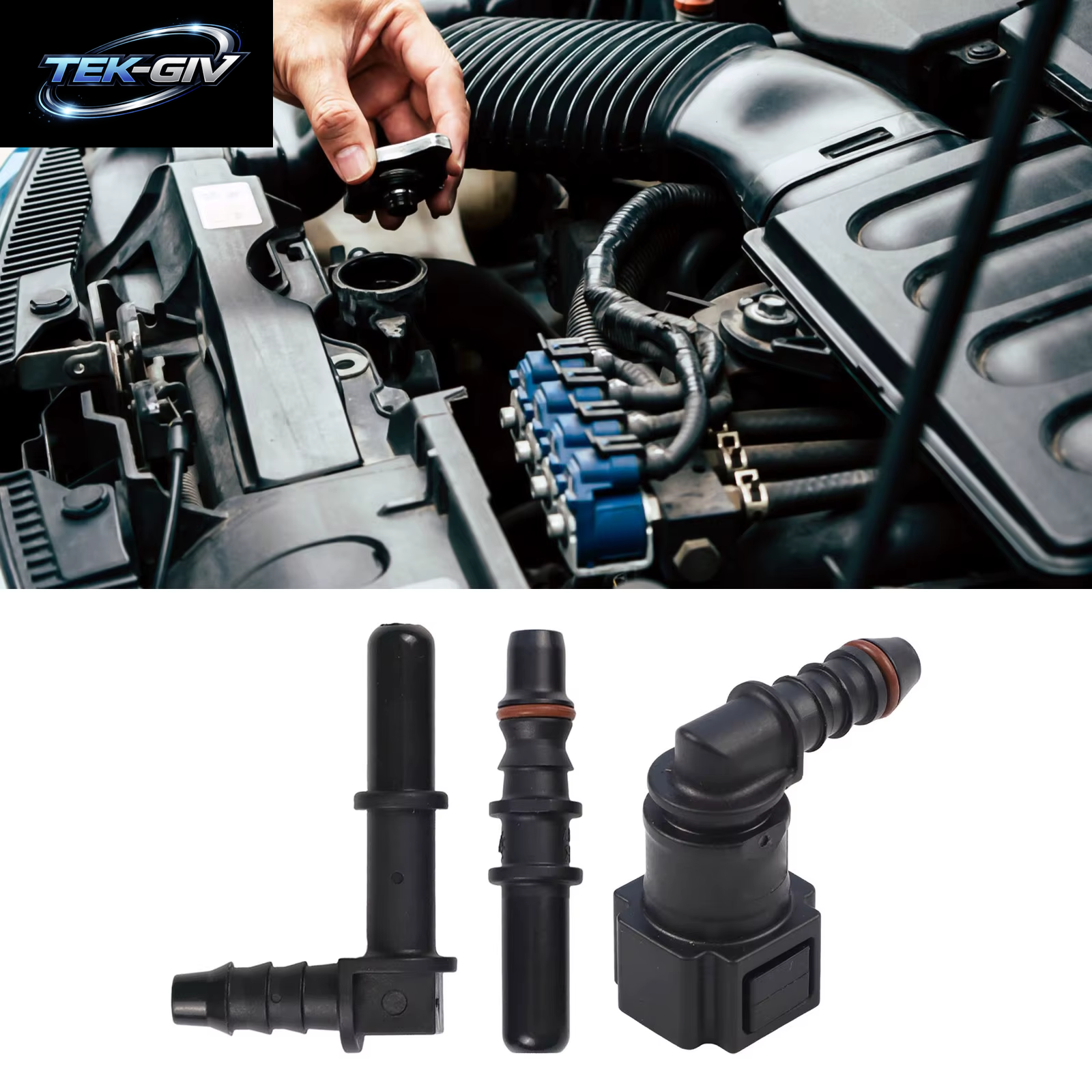 Autos Kraftstoffleitungsschläuche Schnellverschluss Winkel 7,89 Mm ID6 Fitting Auto Kraftstoffleitung Gummischlauchkupplung Zubehör
