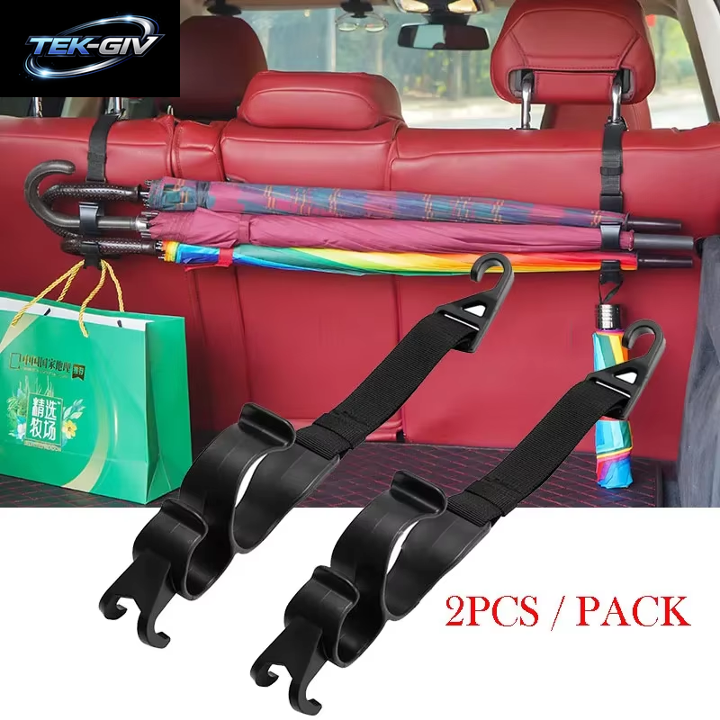 2 Stücke Auto Rücksitz Haken Multi-Funktion Hinten Sitz Kopfstütze Hängen Haken Regenschirm Halter Sitz Zurück Lagerung Haken Auto Innen Werkzeug