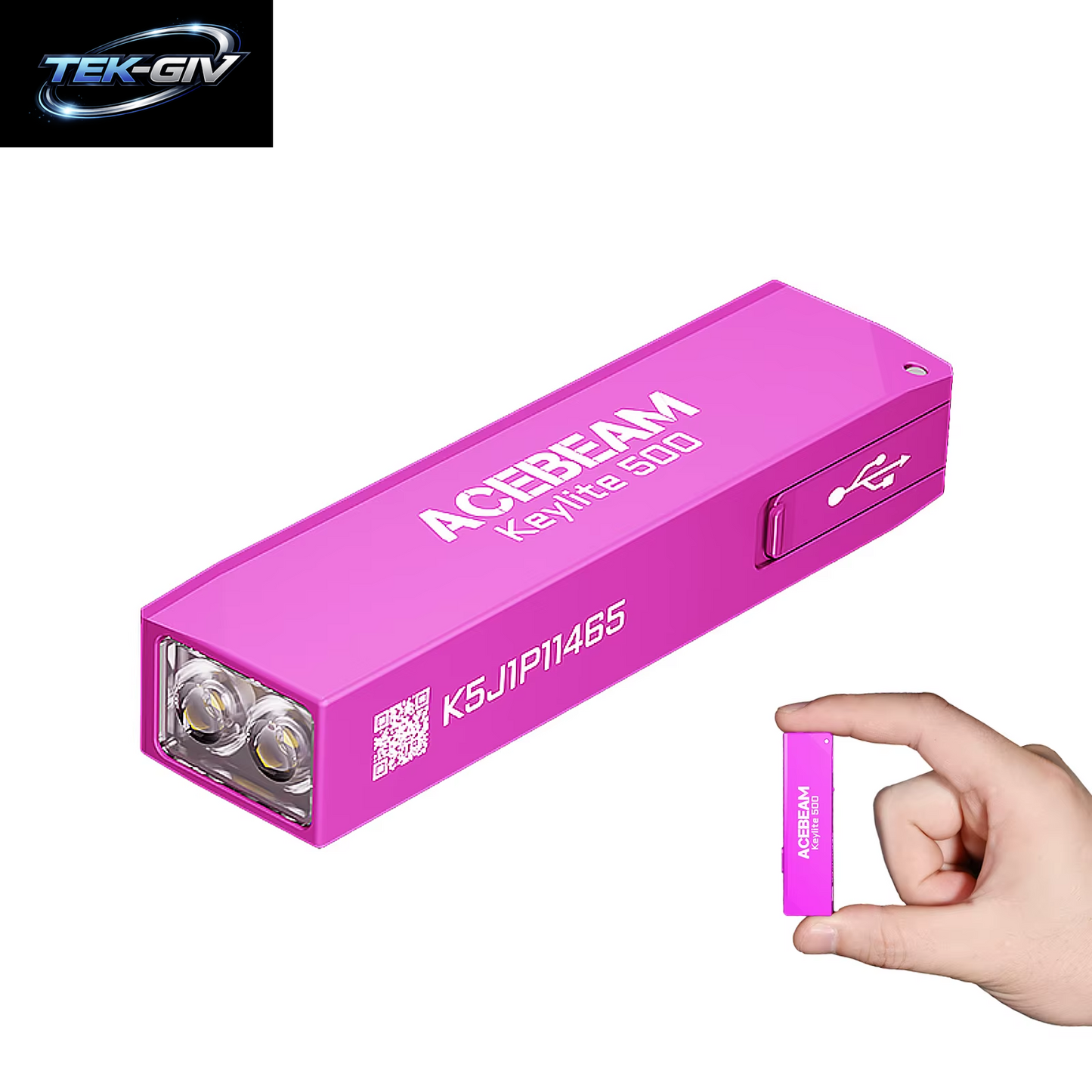 ACEBEAM Schlüsselanhänger-Taschenlampe Keylite 500 EDC Wiederaufladbare Taschenlampe Mit Selbstverteidigungs-Stroboskopmodus Und Dual-Led-Licht Für Camping Und Arbeit