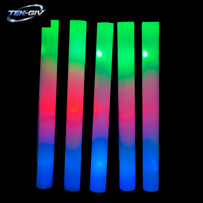 30 Stück RGB LED Glow Foam Stick Bulk Bunte LED Glow Sticks Cheer Tube Dark Light Geburtstag Hochzeit Party Supplies